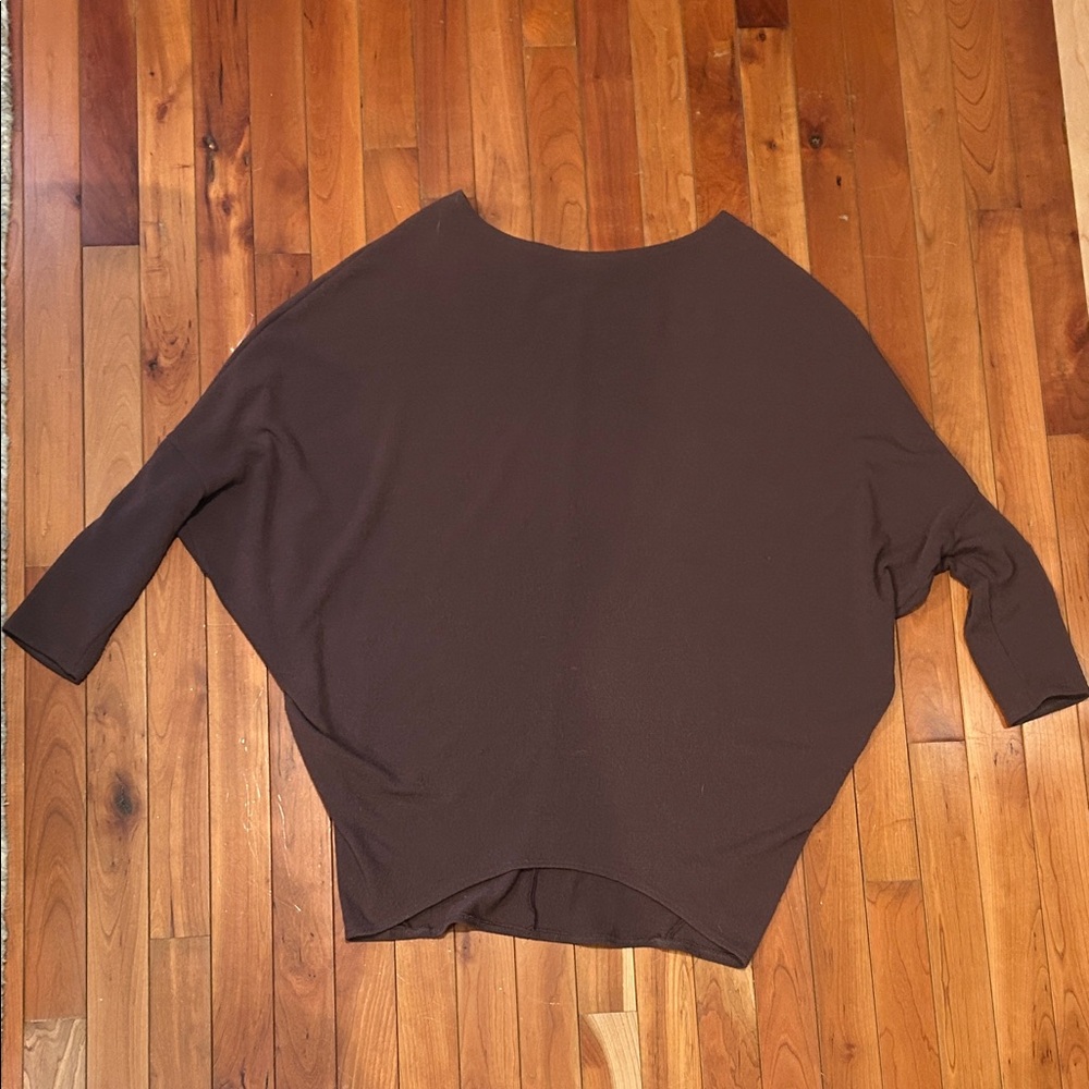 Brown/burgundy Women's Crew Neck Dolman Sweater